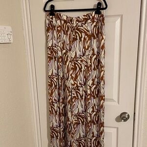 NWT Open Edit Wide Leg Abstract Palazzo Pants w/ Belt Loops and Elastic Waist